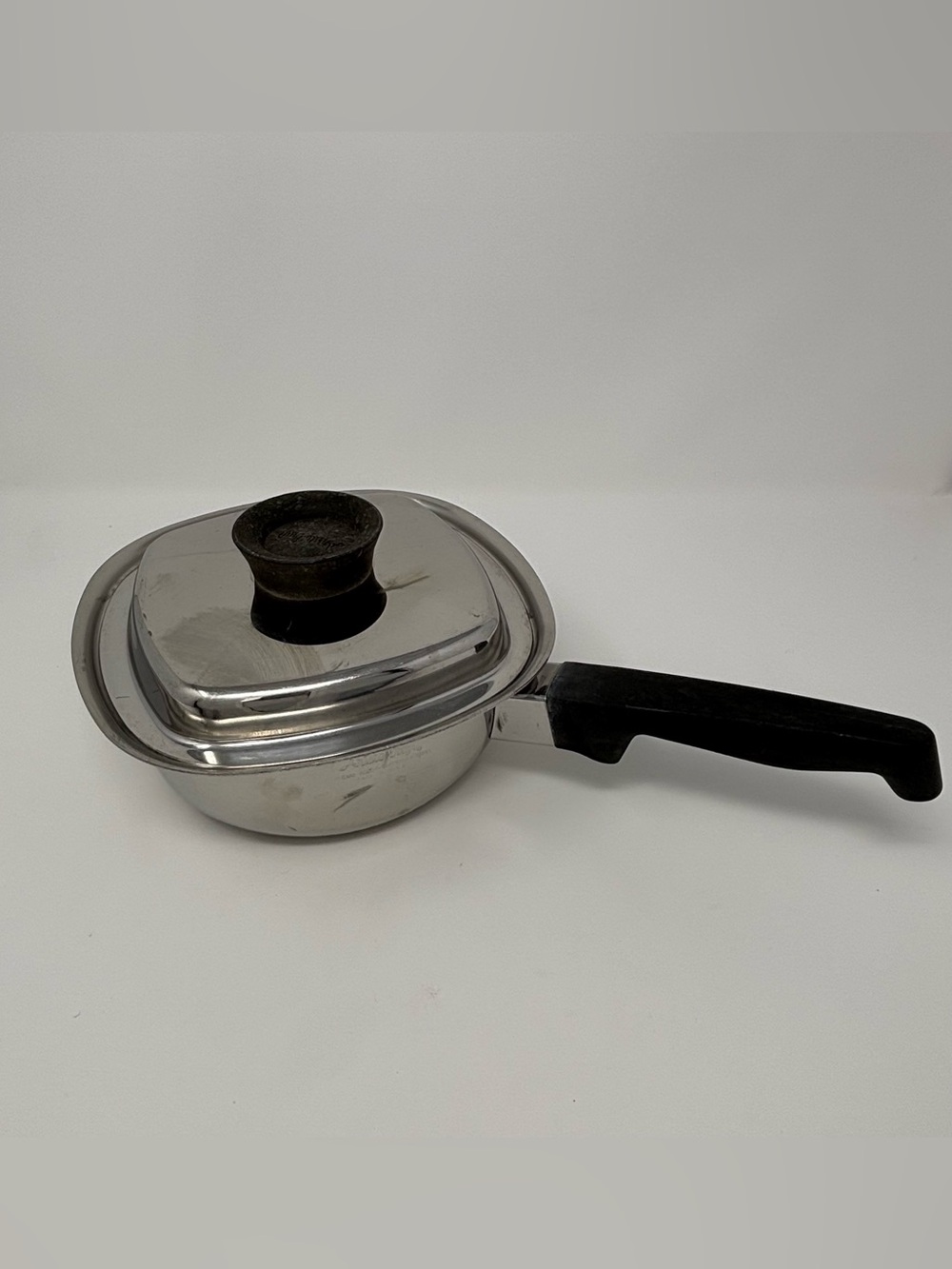 Vintage Aristo Craft 8" Square Stainless Steel Skillet Saucepan Pot Lid USA